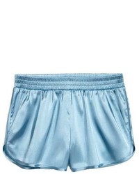 Light Blue Satin Shorts