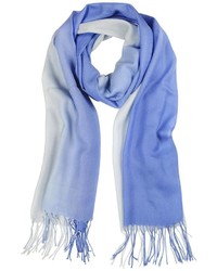 Mila Schon Gradient Bluelight Blue Wool And Cashmere Stole