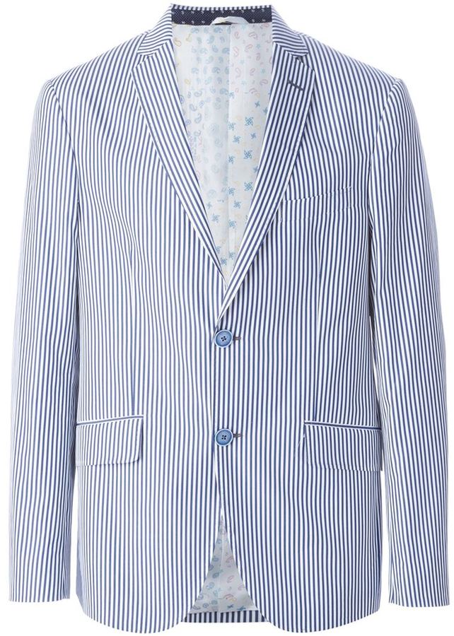 ETRO striped cotton blazer - Blue
