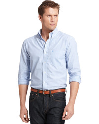 Izod Big And Tall Essential Striped Long Sleeve Shirt