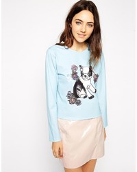 Light Blue Sequin Sweater