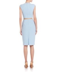Michl Kors Collection Belted Wool Blend Sheath