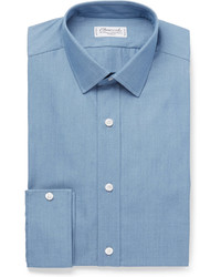 Charvet Blue Cotton Poplin Shirt