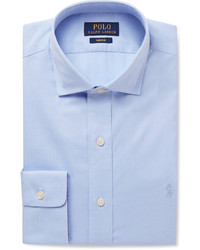 Polo Ralph Lauren Blue Cutaway Collar Cotton Poplin Shirt