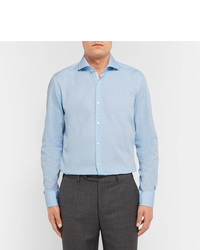 Hugo Boss Blue Jerrin Slim Fit Cutaway Collar Cotton Shirt
