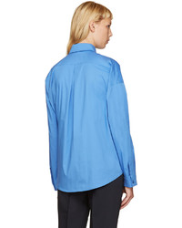 Jil Sander Navy Blue Poplin Shirt