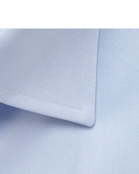 Canali Blue Slim Fit Cotton Twill Shirt