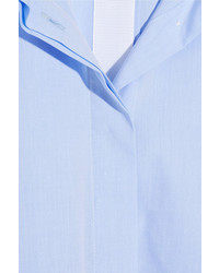 Rag & Bone Calder Asymmetric Cotton Poplin Shirt Sky Blue