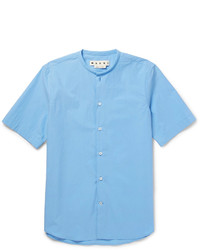 Marni Grandad Collar Cotton Poplin Shirt