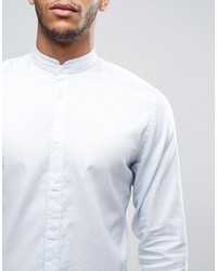 Selected Homme Shirt With Grandad Collar In Slim Fit