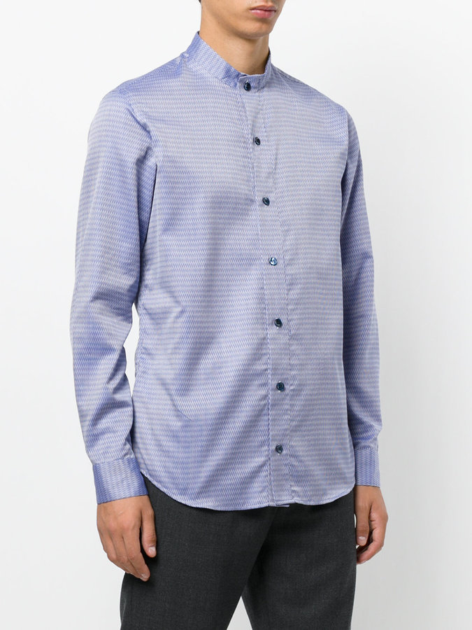 Giorgio Armani Mandarin Collar Shirt 333 farfetch Lookastic