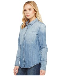 Stetson Ombre Washed Denim Western Shirt Clothing