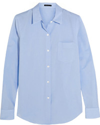 Theory Perfect Cotton Shirt Light Blue