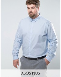 Asos Plus Regular Fit Shirt In Blue