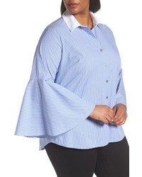 Vince Camuto Plus Size Bell Sleeve Cotton Shirt