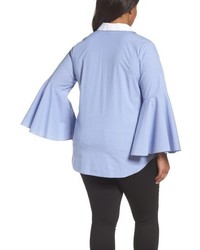Vince Camuto Plus Size Bell Sleeve Cotton Shirt