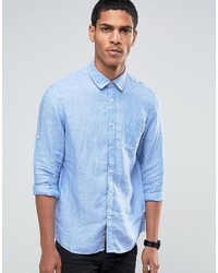 Celio Regular Fit Linen Shirt With Pocket