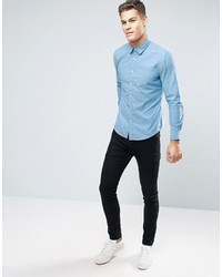 Esprit Shirt In Slim Fit With Jaquard Stitch Detail