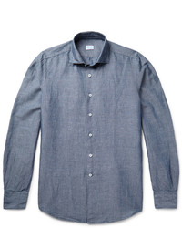 Incotex Slim Fit Linen And Cotton Blend Chambray Shirt
