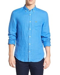 Lacoste Solid Linen Woven Shirt