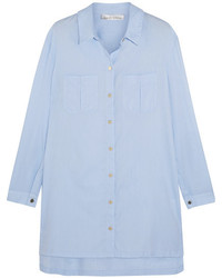 Heidi Klein St Barths Cotton Chambray Shirt Sky Blue