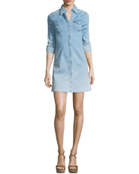 AG Jeans Ag Jacqueline Button Front Chambray Shirtdress Crane