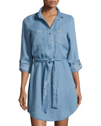 Alexia Admor Belted Chambray Shirtdress Blue