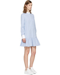 Alexander McQueen Blue Drop Waist Shirt Dress