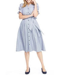 Gal Meets Glam Collection Daisy Cotton Dobby Shirtdress