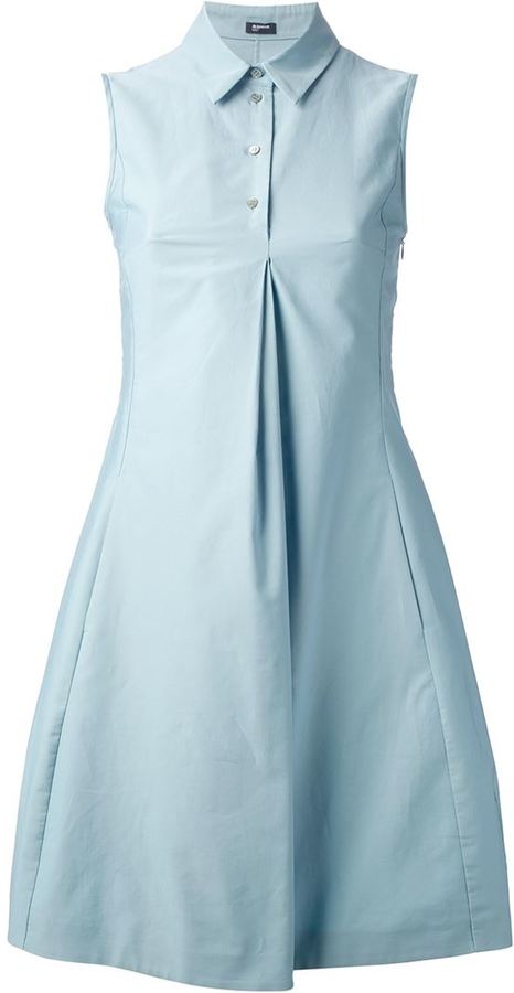 Jil Sander Navy Pleated Shirt Dress, | farfetch.com | Lookastic