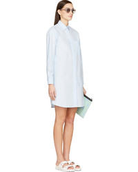 MSGM Light Blue Poplin Shirt Dress