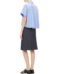 08sircus End On End Cropped Shirt Blue