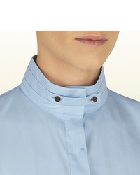 Gucci Sky Blue Short Sleeve Shirt From Equestrian Collection
