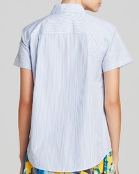 Marc by Marc Jacobs Shirt Candy Stripe Ruffle Front Button Down