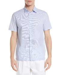 Ted Baker London Alroy Balloon Dog Print Short Sleeve Cotton Button Up Shirt In Blue At Nordstrom