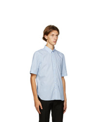 Alexander McQueen Blue And White Stripe Short Sleeve Shirt