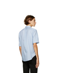 Alexander McQueen Blue And White Stripe Short Sleeve Shirt