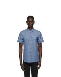 Moschino Blue Discrete Logo Short Sleeve Shirt