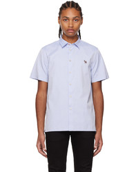 Ps By Paul Smith Blue Embroidered Patch Shirt