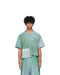 Keenkee Blue Gradient Panel Short Sleeve Shirt
