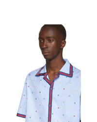 Gucci Blue Multi Icon Bowling Shirt