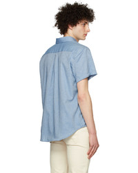 Naked & Famous Denim Blue Organic Cotton Short Sleeve Shirt
