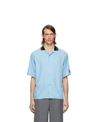 Martine Rose Blue Rib Collar Short Sleeve Shirt