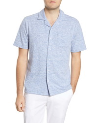 Peter Millar Cypress Slub Short Sleeve Button Up Knit Camp Shirt