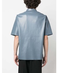 Nanushka Faux Leather Short Sleeve Shirt