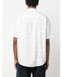 Drôle De Monsieur Monogram Pattern Cotton Shirt