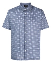 A.P.C. Monogram Pattern Short Sleeve Shirt