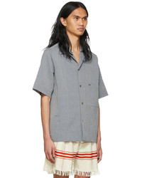 Maison Margiela Navy Cotton Short Sleeve Shirt