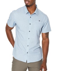 7 Diamonds Oxygenate Slim Fit Stretch Solid Short Sleeve Button Up Shirt In Seafoam At Nordstrom