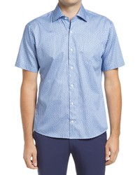 Peter Millar Philip Regular Fit Short Sleeve Button Up Shirt